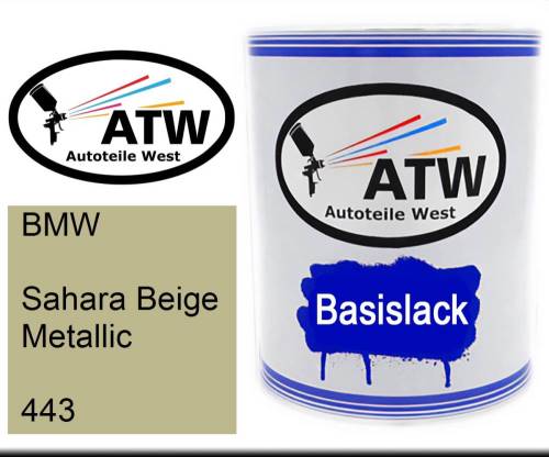 BMW, Sahara Beige Metallic, 443: 1L Lackdose, von ATW Autoteile West.